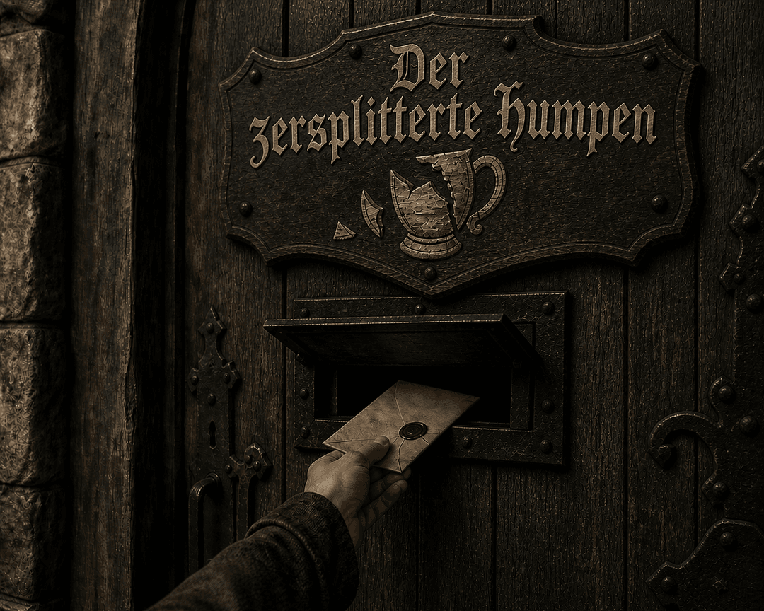 Die Tür zur Taverne mit dem Briefschlitz